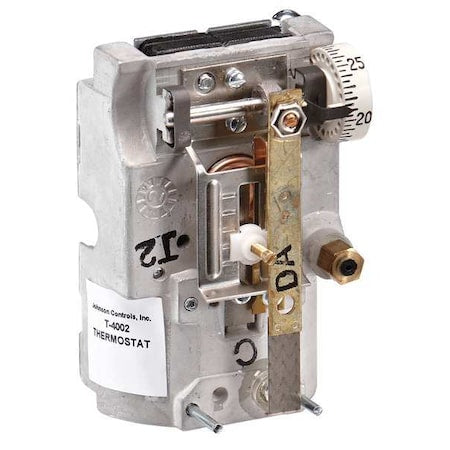 Johnson Controls T-4002-9012 - Pneumatic Thermostat, Single Temperature, Heating and Cooling, 2 Pipe, Vertical, 5/32 in Barb
