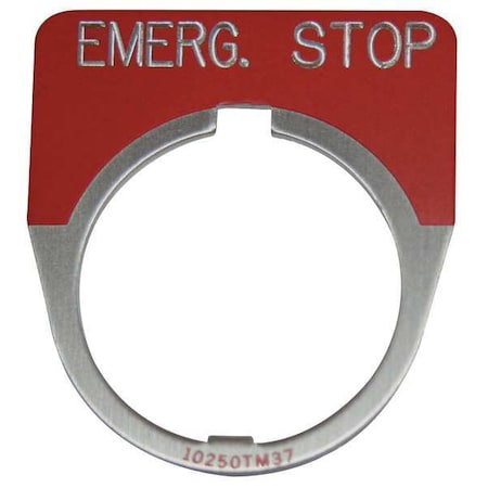 Eaton 10250TM13 - Cutler-Hammer Legend Plate,Emergency Stop,Red