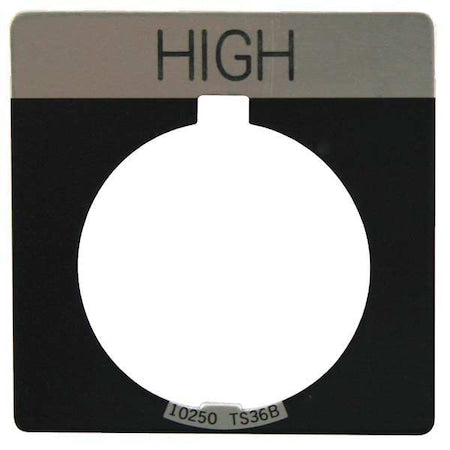 Eaton 10250TS16 - Legend Plate, High, White/Black, Square
