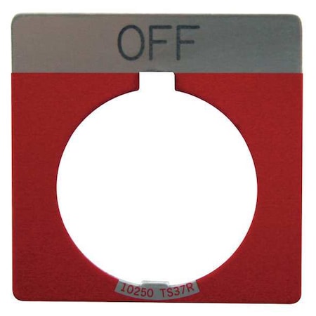 Eaton 10250TS24 - Cutler-Hammer Legend Plate,Square,Off,Red