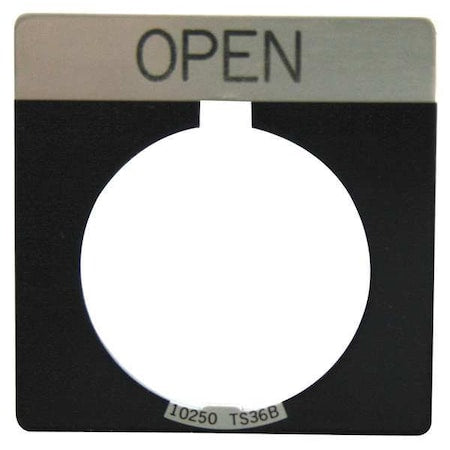 Eaton 10250TS26 - Legend Plate, Open, White/Black, Square