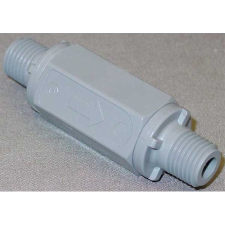 N/A PVC CHK 426-4M4M-F - 1/4" MNPT Gray PVC Ball Cone Spring Check Valve