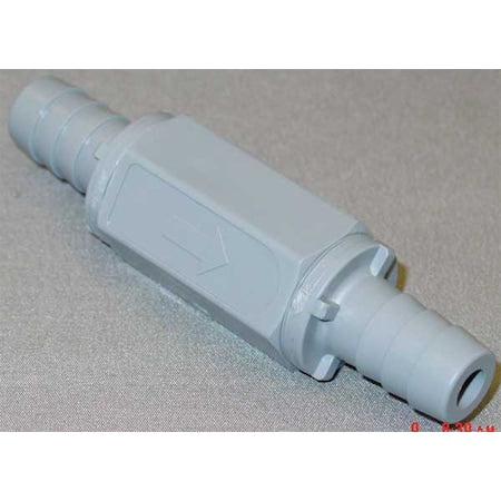 PVC CHK 426-8B8B-F - 1/2" Barb Gray PVC Ball Cone Spring Check Valve