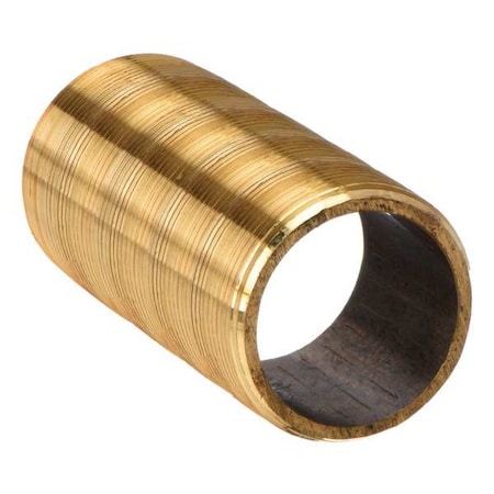 462-001X - 3/8" MNPT x 1" TBE Red Brass Pipe Nipple Sch 80