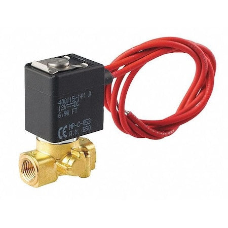 Asco U8256A014V - Solenoid Valve, 2-Way, 2-Position, Normally Closed, 1/8 in Pipe Size, 120 V AC, Compact, FKM