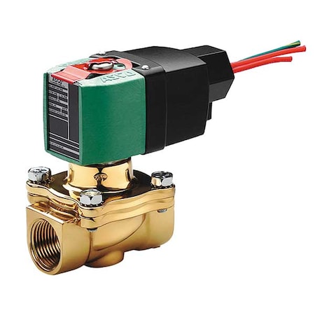 Asco 8210P035 - Solenoid Valve, 2-Way, 2-Position, Normally Open, 3/4 in Pipe Size, 100 V to 240 V AC/DC, High Flow