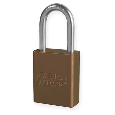 American Lock A1106KABRN54331 - Lockout Padlock, Keyed Alike, Aluminum, Brown, 1 1/2 in Shackle Height, 1 1/2 in Body Width
