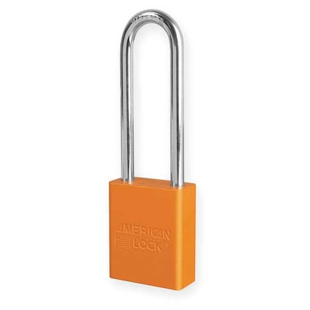 American Lock A1107ORJ - Lockout Padlock, Keyed Different, Aluminum, Orange, 3 in Shackle Height, 1 1/2 in Body Width