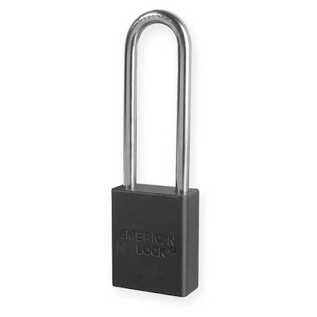 American Lock A1107BLK - Lockout Padlock, Keyed Different, Aluminum, Black, 3 in Shackle Height, 1 1/2 in Body Width