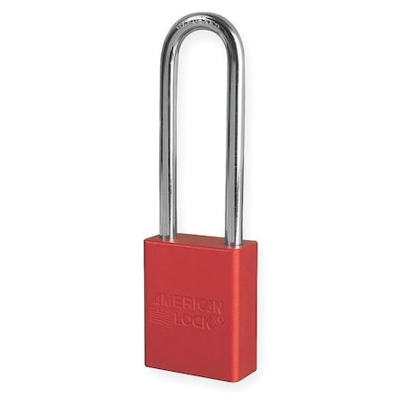 American Lock A1107RED - Anodized Aluminum Safety Padlock, Keyed Different, 1-1/2 in Wide with 3 in Tall Shackle, Red