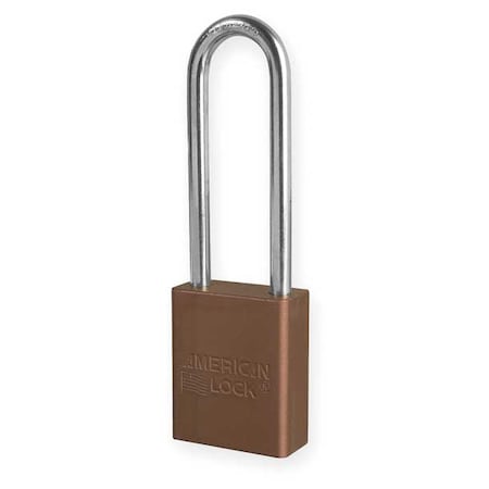 American Lock A1107KABRN - Lockout Padlock, Keyed Alike, Aluminum, Brown, 3 in Shackle Height, 1 1/2 in Body Width