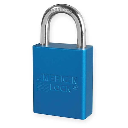 American Lock A1105BLU - Anodized Aluminum Safety Padlock, Keyed Different, 1-1/2 in Wide with 1 in Tall Shackle, Blue