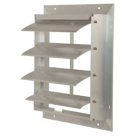 Dayton 4FZH4 - 16 in 19"H-W 6.5"L Extrd Alu Backdraft Dampr, 16-1/2 in x 16-1/2 in, Aluminum