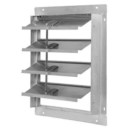 Dayton 4FZJ5 - 16 in 19"H-W 5 1/4"L SS Backdraft Dampr, 16-1/2 in x 16-1/2 in, Stainless Steel