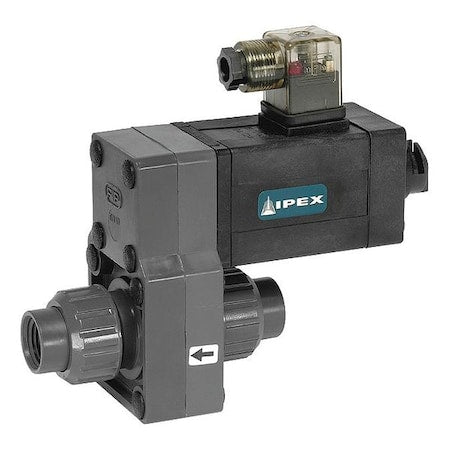 4GPP8 - Solenoid Valve, 2-Way, 2-Position, Normally Closed, 1/2 in Pipe Size, 120 V AC, Direct Acting, PVC