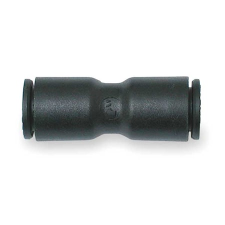 Legris 3106 55 00 - Push-Fit Union Fitting, 3/16 in Tube Size, Fiberglass-Reinforced Nylon, Black, 10 PK