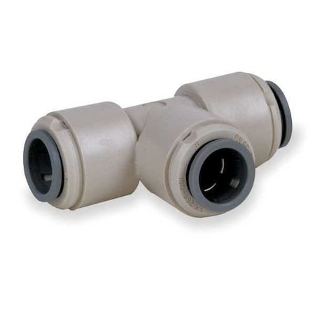 John Guest PI-0212-S - Push-Fit Tee Fitting, 3/8 in Tube Size, Acetal, Gray, 10 PK