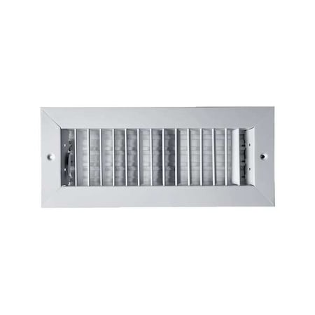 N/A 4MJK2 - Sidewall/Ceiling Register, 12 in W x 4 in H Opening, White, Steel, Three-Way, Surface Mount