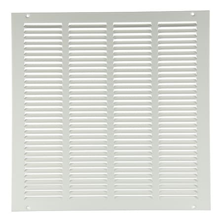 N/A 4MJP2 - Ceiling/Wall Return Air Grille, 24 in W x 24 in H Opening, White, Steel, One-Way, Surface Mount