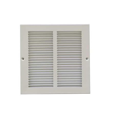 N/A 4MJP4 - Ceiling/Wall Return Air Grille, 8 in W x 8 in H Opening, 3/8 in Bar Spacing, White, Steel, One-Way