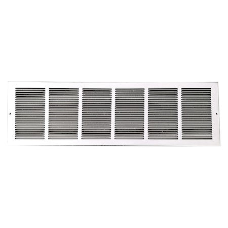 N/A 4MJR9 - Ceiling/Wall Return Air Grille, 30 in W x 8 in H Opening, 690cfm, White, Steel, 1 Way, Surface Mount