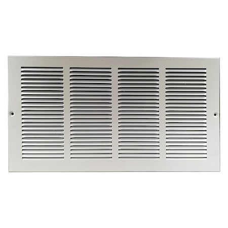 N/A 4MJR7 - Ceiling/Wall Return Air Grille, 24 in W x 8 in H Opening, White, Steel, One-Way, Surface Mount