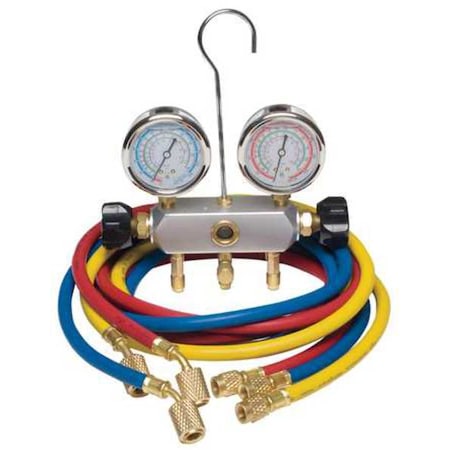 Dayton 4PDF9 - Manifold Gauge Set, 2 Valve,3 Hoses