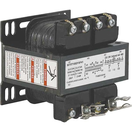 Square D 9070T100D1SF41 - Control Transformer, 100 VA, Not Rated, 120 V AC, 240/480 V AC