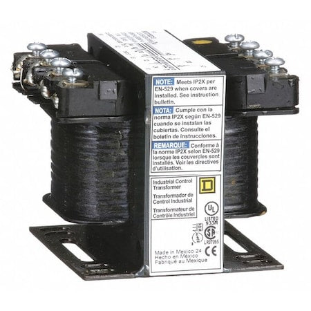 Square D 9070T50D13 - Control Transformer, 50 VA, Not Rated, 12/24 V AC, 120 V AC