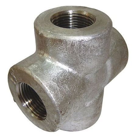 4TJH9 - Cross,Steel,Thrd3/8",3/8",3/8",3/8"