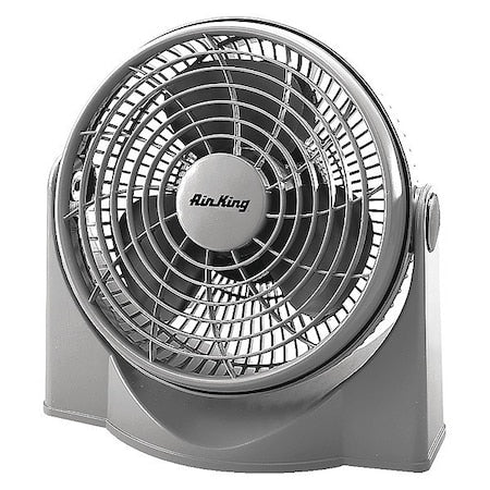 Air King 9530 - 9" Blade Dia Table & Floor Fan, Non-Oscillating, 3 Speeds, 120 VAC, Gray