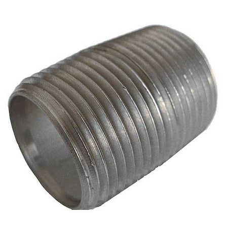 E4BND01 - 1/2" MNPT Close TBE Stainless Steel Pipe Nipple Sch 80, Thread Type: NPT