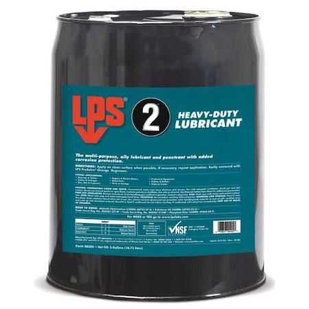 Lps 00255 - General Purpose Lubricant, 55 gal, Drum, Mineral Oil Base, 350 Degrees F Max Op Temp, Brown, 2 Heavy-Duty Series