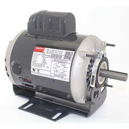 Dayton 4VAG6BG - Capacitor-Start Belt Drive Motor, 1/2 HP, 56 Frame, 115/208-230 V AC Voltage, 1,725 Nameplate RPM