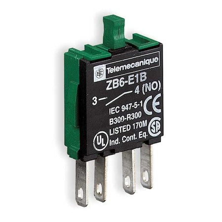 Schneider Electric ZB6E1B - Contact Block, Black, 1 NO, 16 mm, ZB6