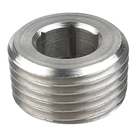 60SP112N038 - Hex Socket Plug, 3/8 in, 316 L Stainless Steel, MNPT, Class 150, 5/16 in Hex