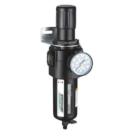 Speedaire 4ZL01 - Filter-Regulator, 1/2 in NPT, 212 cfm, 40 micron, 5 psi to 150 psi, Manual Drain