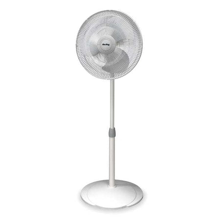 Air King 9126 - 16" Blade Dia Pedestal Fan, Oscillating, 3 Speeds, 120 VAC, White with Gray Accents