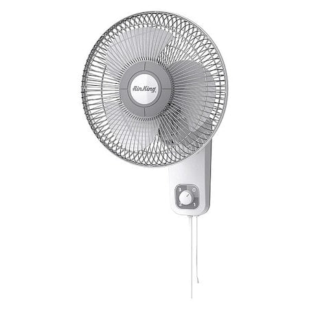 Air King 9012 - Wall Mount Fan, 12 in Oscillating, 3 Speeds, 120 VAC, White