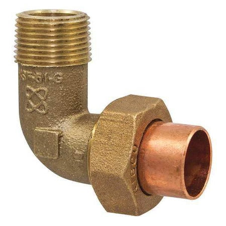 Nibco 707-4-6-LF 1/2 - Union Elbow,Bronze,Cup1/2in,MNPT1/2in
