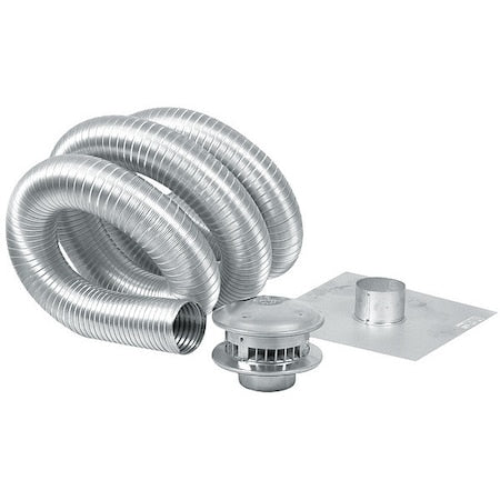 Ameri-Vent 3ALK35 - Chimney Liner,3" x 35 ft.,Aluminum