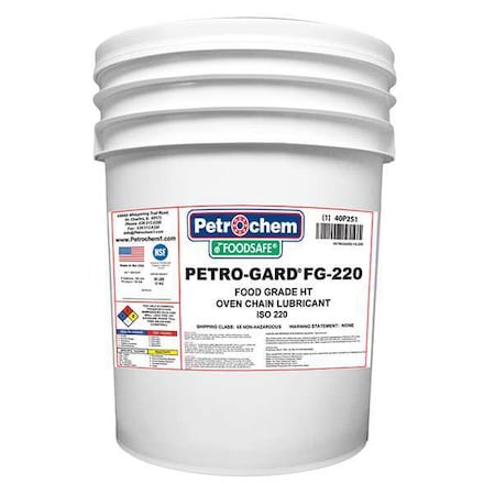 Petrochem FOODSAFE PETRO-GARD FG-220-005 - Food Grade High Temp Lubricant, 5 Gal.