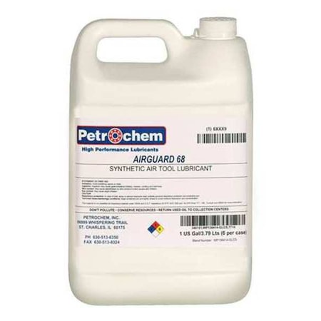 Petrochem AIRGUARD 68-001 - Lubricant, 1 gal, Pail, Synthetic Base, 450 Degrees F Max Op Temp, Colorless