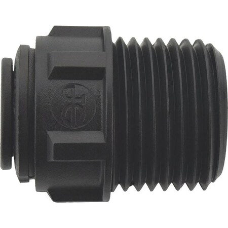 John Guest PP011224E - Push-Fit Adapter Fitting, 3/8 in Tube Size, Polypropylene, Black, 10 PK