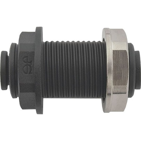 John Guest PP1208E - Push-Fit Union Fitting, 1/4 in Tube Size, Polypropylene, Black, 10 PK