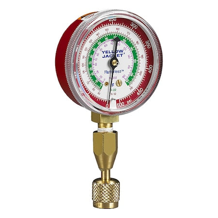 Yellow Jacket 40331 - Test Gauge, 2 1/2 in Dia, Red, 500 psi