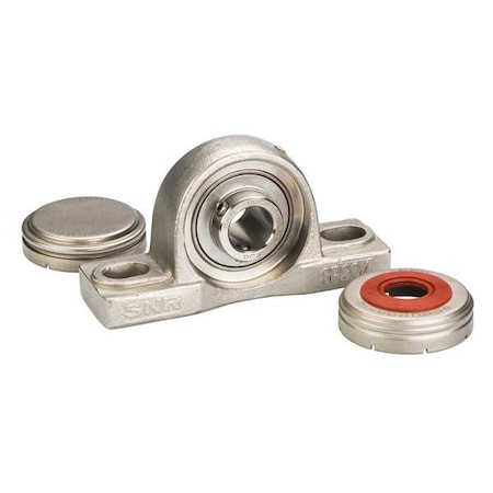 Ntn SUCP211-35CCFG1 - Pillow Block Bearing, Stainless Steel Housing Material, Set Screw, Ball, 2.187 in Dia, Stainless Steel Insert Material