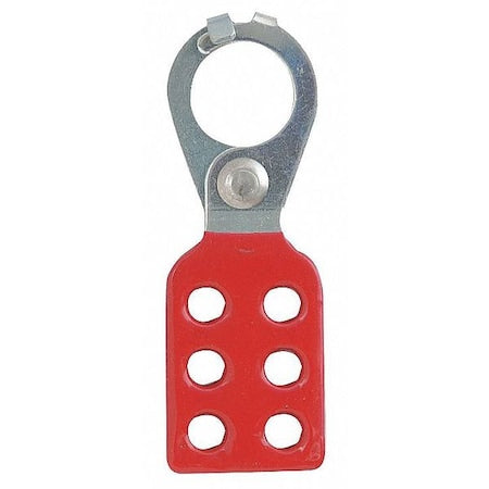Accuform KDD102 - Lockout Hasp, Red, Steel, 6 Max. No. of Padlocks, 3/8 in Max. Shackle Dia., 1 in Jaw Clearance