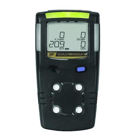 Honeywell MCX3-XW0M-B-NA - BW Micro Clip Multi-Gas Detector, Audible, Vibrating, Visual, LCD, 18 hr Battery Life
