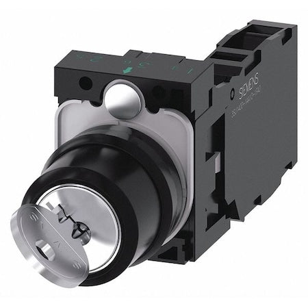 Siemens 3SU1100-4BF11-1FA0 - Non-Illuminated Selector Switch, 1 NO/1 NC, Silver
